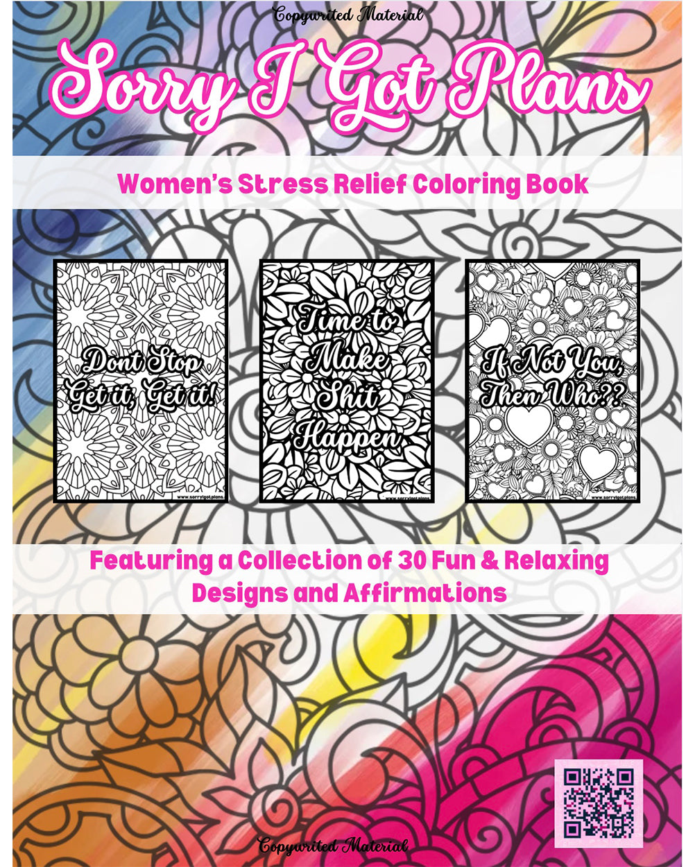 WOMENS STRESS RELIEF AFFIRMATION COLORING BOOK